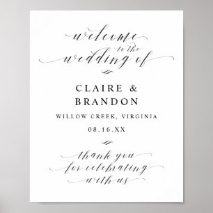 Elegant Calligraphy Script Wedding Welcome Sign