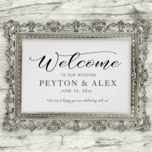 Elegant Calligraphy Script Welcome to our Wedding  Poster