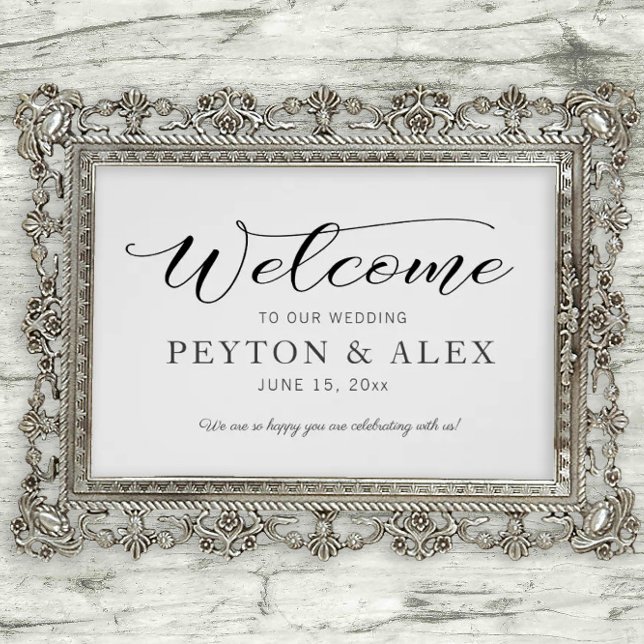 Elegant Calligraphy Script Welcome to our Wedding  Poster (Creator Uploaded)