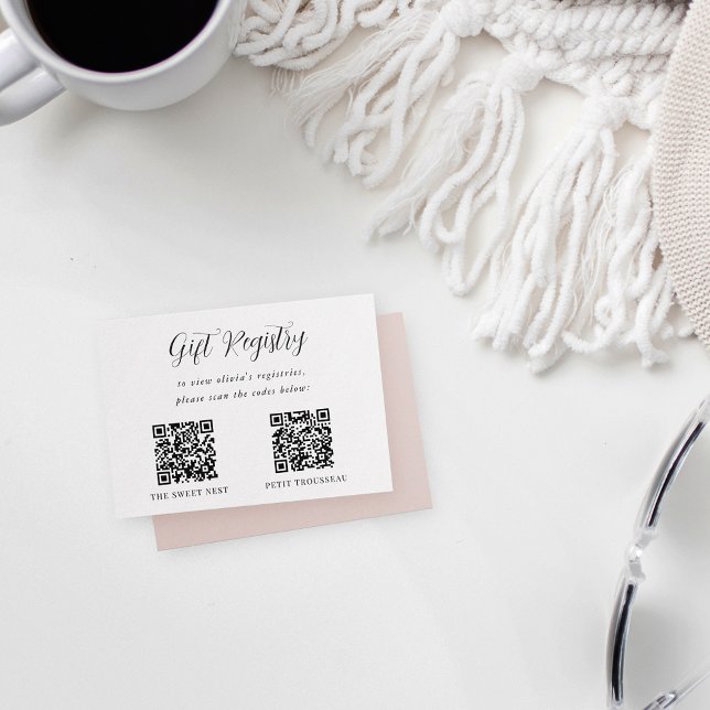 Elegant Calligraphy Shower Gift Registry Enclosure Card (Creator Uploaded)