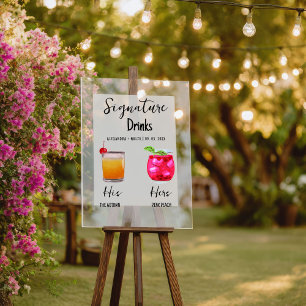 Elegant Calligraphy Signature Drink wedding sign