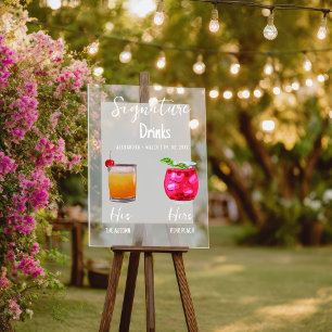 Elegant Calligraphy Signature Drink wedding sign