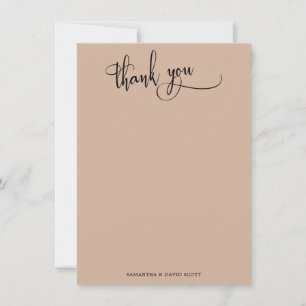 Elegant Calligraphy Simple Almond Thank You Card