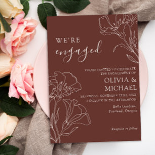 Elegant Calligraphy Simple Engagement Party Invitation