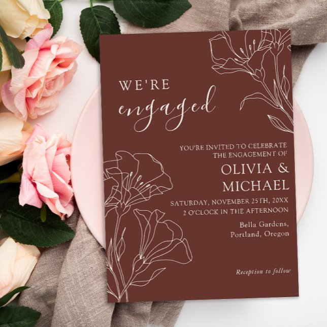 Elegant Calligraphy Simple Engagement Party Invitation (Creator Uploaded)