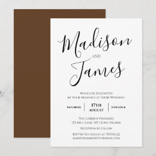 Elegant Calligraphy Simple Minimalist Modern Invitation