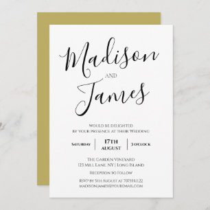 Elegant Calligraphy Simple Minimalist Modern Invitation