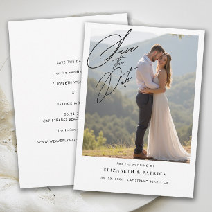 Elegant Calligraphy Simple Modern Photo Wedding Save The Date