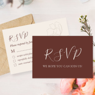 Elegant Calligraphy Simple Wedding RSVP Card