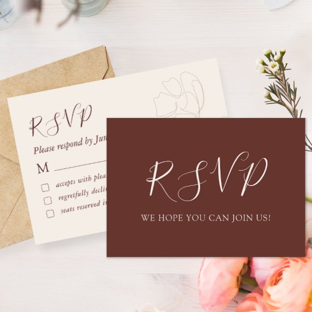 Elegant Calligraphy Simple Wedding RSVP Card (Creator Uploaded)