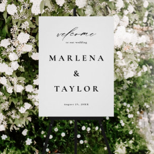 Elegant Calligraphy Simple Wedding Welcome Poster