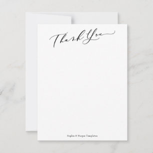 Elegant Calligraphy Simple White Thank You