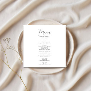 Elegant Calligraphy Square Wedding Menu