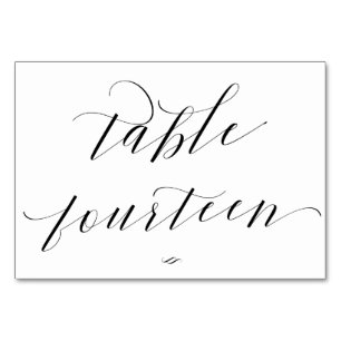 Elegant Calligraphy Table Fourteen Reception Number