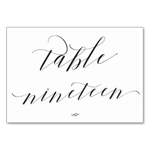 Elegant Calligraphy Table Nineteen Reception Number