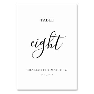 Elegant Calligraphy Table Number