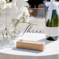 Elegant Calligraphy Table Number Three