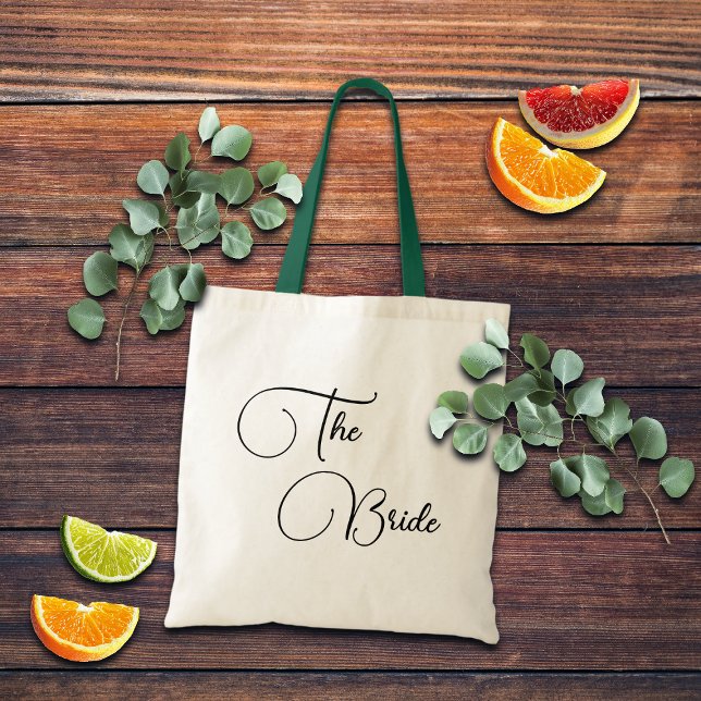 Elegant Calligraphy The Bride Bridal Tote Bag (Creator Uploaded)
