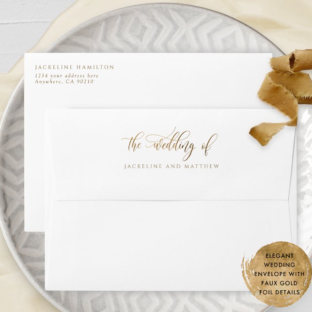 Elegant Calligraphy, The Wedding of, White Wedding Envelope (Creator Uploaded)