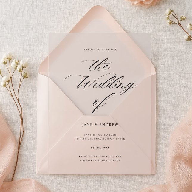 Elegant Calligraphy Wedding Acrylic Invitation (Creator Uploaded)