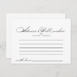 Elegant Calligraphy Wedding Advice Card<br><div class="desc">This elegant calligraphy wedding advice card is perfect for a modern wedding. The simple and stylish design features classic and fancy script typography in black and white. These cards are perfect for a wedding, bridal shower, baby shower, graduation party & more. Personalise the cards with the names of the bride...</div>