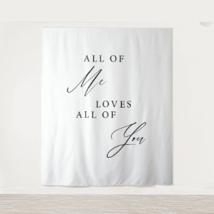 Elegant Calligraphy Wedding Backdrop Ceremony Sign Tapestry