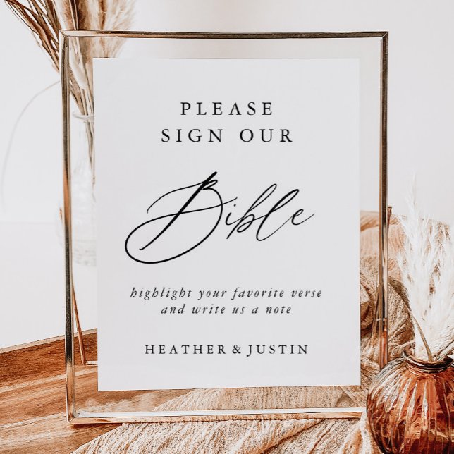 Elegant Calligraphy Wedding Bible Guest Book Sign (Creator Uploaded)
