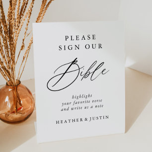 Elegant Calligraphy Wedding Bible Guest Book Sign