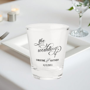 Elegant Calligraphy Wedding Day Shot Glass