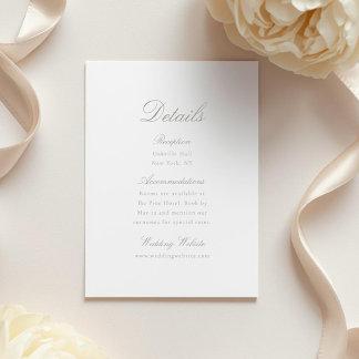 Elegant Calligraphy Wedding Details Card