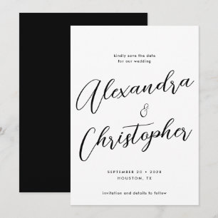Elegant Calligraphy Wedding Engagement Save The Date