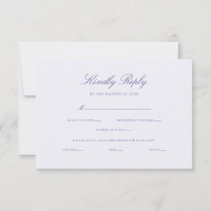 Elegant Calligraphy Wedding Entrée Choice RSVP Card