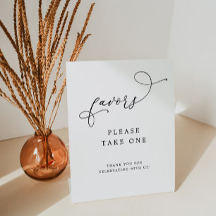 Elegant Calligraphy Wedding Favours Sign