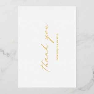 Elegant Calligraphy Wedding Foil Thank You Card