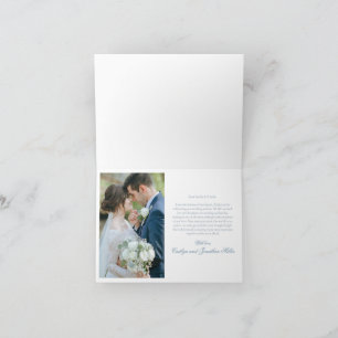 Elegant Calligraphy Wedding Folded Photo Thank You Card