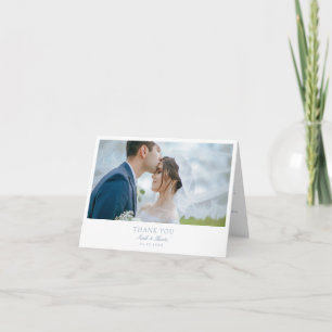Elegant Calligraphy Wedding Folded Photo Thank You Card