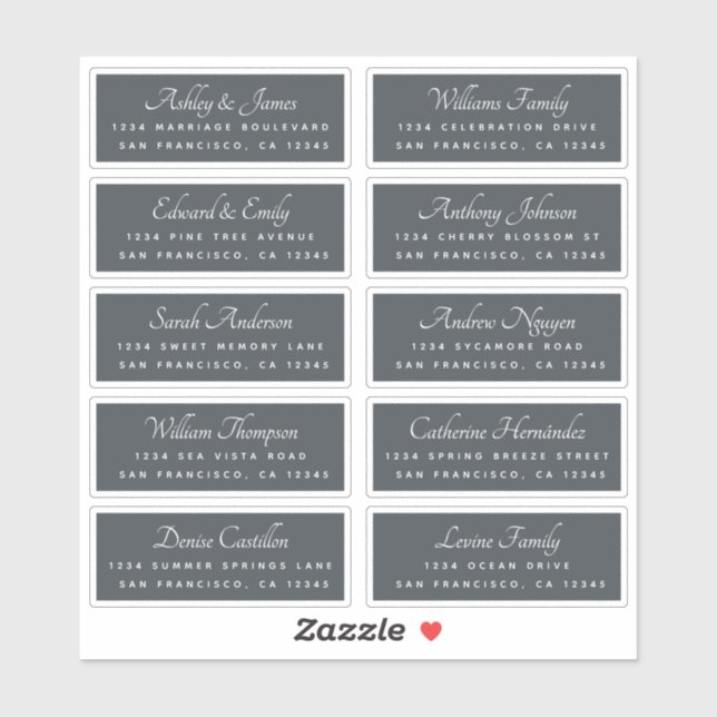Elegant Calligraphy Wedding Guest Address Labels (Sheet)