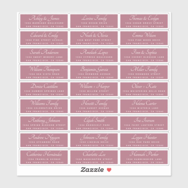 Elegant Calligraphy Wedding Guest Address Labels (Sheet)