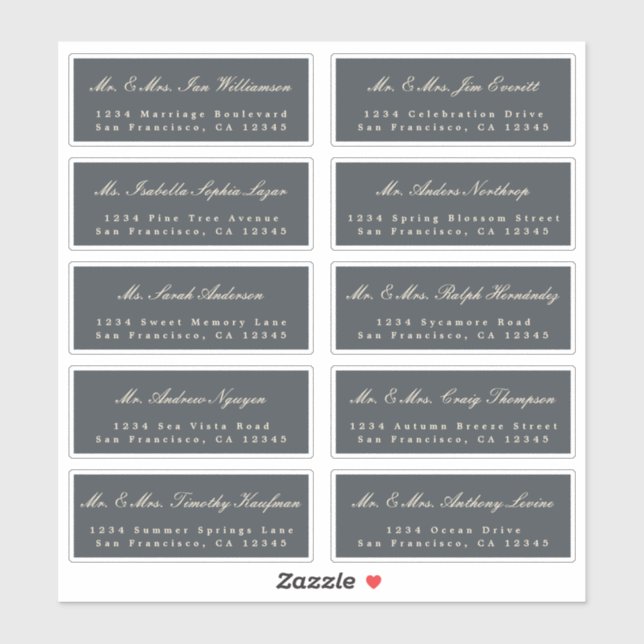 Elegant Calligraphy Wedding Guest Address Labels (Sheet)