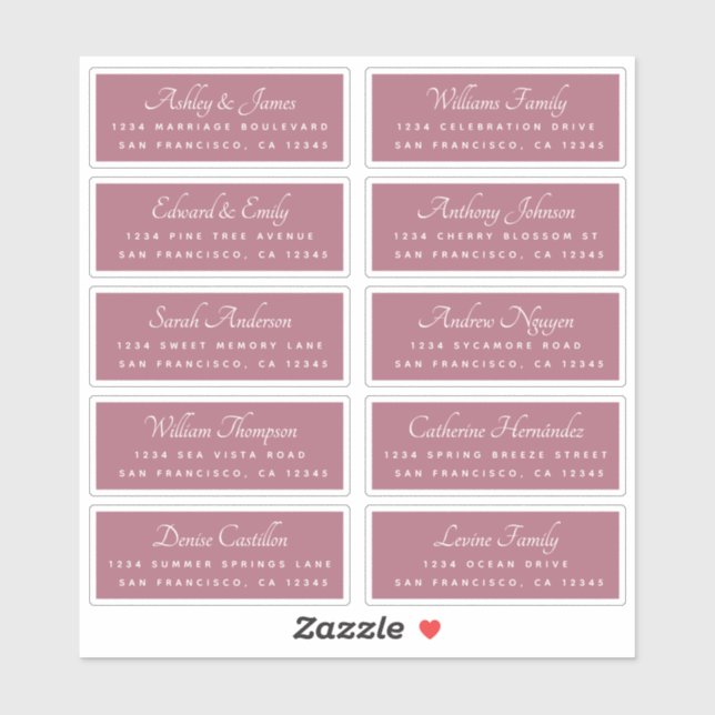 Elegant Calligraphy Wedding Guest Address Labels (Sheet)