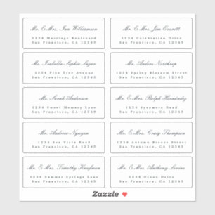 Elegant Calligraphy Wedding Guest Address Labels