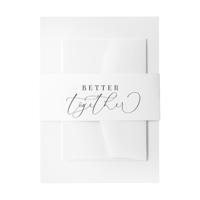 Elegant Calligraphy Wedding  Invitation Belly Band (Front Example)
