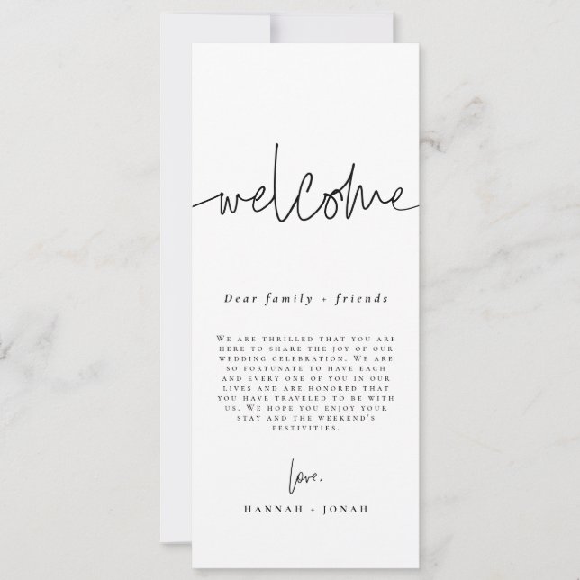 Elegant Calligraphy | Wedding Itinerary Card (Front)