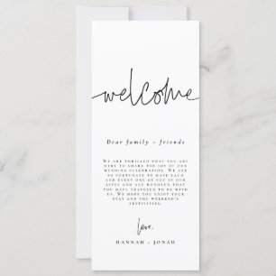 Elegant Calligraphy Wedding Itinerary Card