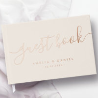 Elegant calligraphy wedding light tan brown real