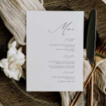 Elegant Calligraphy Wedding Menu Card<br><div class="desc">This elegant timeless wedding menu features a modern chic calligraphy font with a touch of romantic - a sure way to add a gorgeous touch to each guest's place setting for your wedding or any special event.</div>