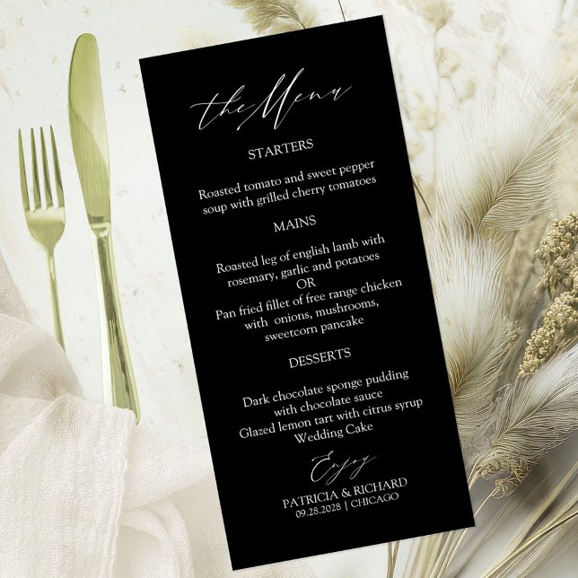 Elegant Calligraphy Wedding Menu Cards (Creator Uploaded)