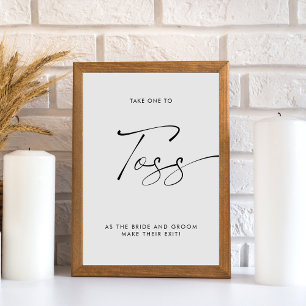 Elegant Calligraphy Wedding Petal Toss Send Off Pedestal Sign