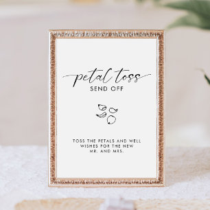Elegant Calligraphy Wedding Petal Toss Send Off Pedestal Sign