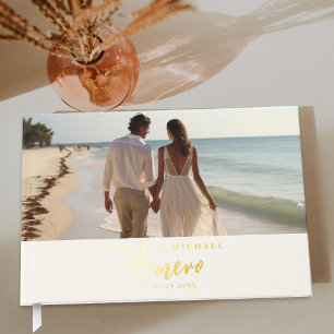 Elegant Calligraphy Wedding Photo Guest Book